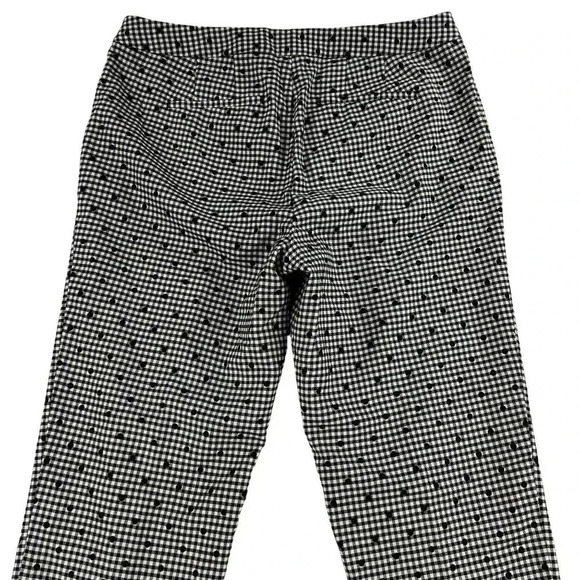 Talbots Women 8 Gingham Plaid Black White Polka Dot Wool Blend Ribbon Detail Car - Picture 8 of 16